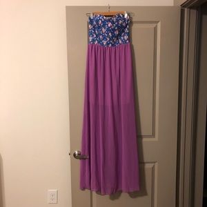 Beautiful Boutique Long floral/purple dress!